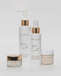 Promise skincare products including face wash, face mist, and face cream on a white background