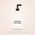 Hydrating Vitamin C Face Wash bulk base in an unbranded pump bottle with a Your Brand Here label