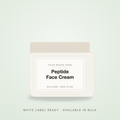 Peptide Face Cream bulk base in an unbranded jar with a Your Brand Here label