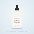 Sea Mineral Toner Mist bulk base in an unbranded spray bottle with a Your Brand Here label